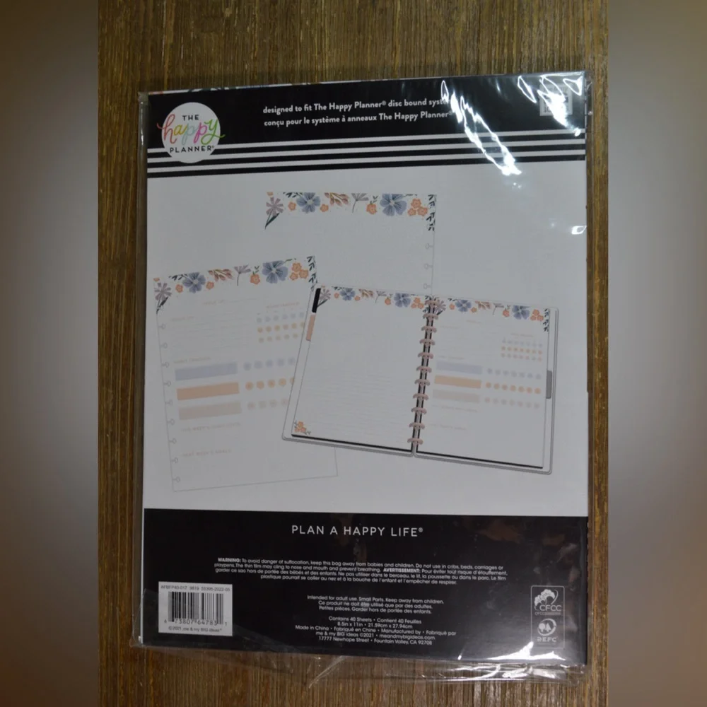Happy Planner Classic Fill Paper Wellness Habit Tracker Refill Sheets